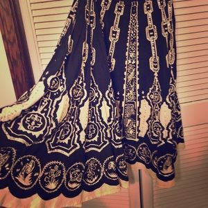Black and beige sequins bohemian hippy skirt.